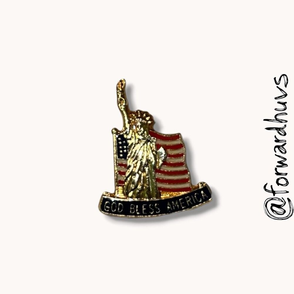God Bless America Statue of Liberty Flag Lapel Pin